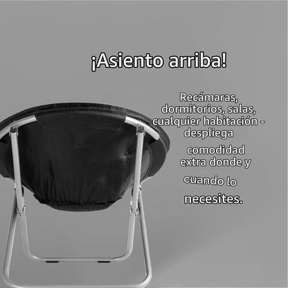 Urban Lifestyle - Silla de platillo Plegable de microgamuza, Color Negro, 27D x 32W x 29.5H