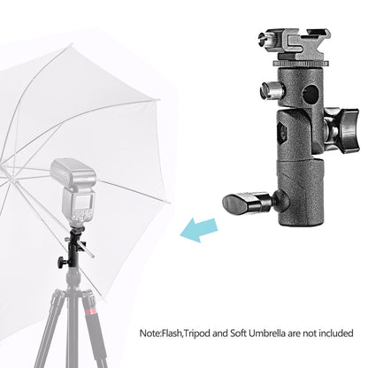 NEEWER 2 Piezas Rótula Giratoria en Forma de E con Soporte de Paraguas para Camra Canon Nikon Pentax Olympus y Otros Flashes, Luz del Estudio, LED Luz