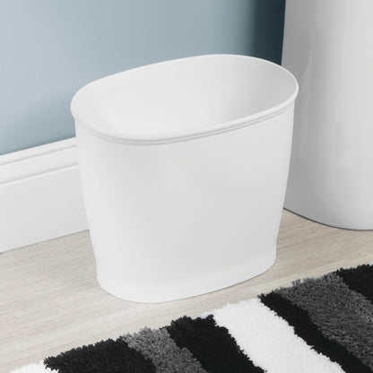InterDesign 93441 Kent Oval Wastebasket Trash Can for Bathroom, Kitchen, Office, White