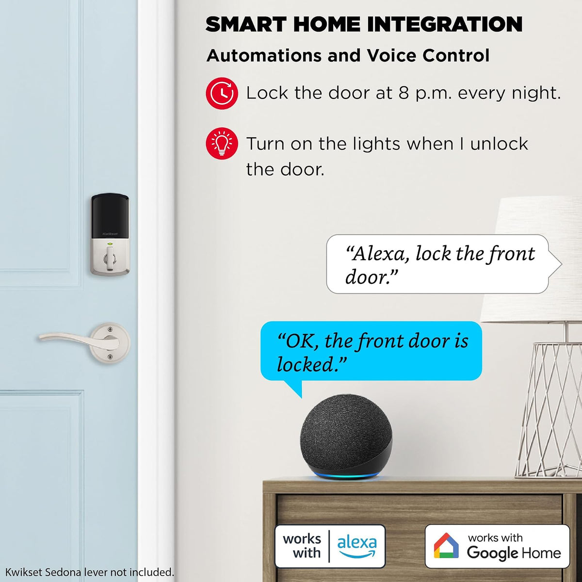 Kwikset Halo - Cerradura inteligente Wi-Fi, cerrojo de puerta de entrada sin llave, desbloqueo automático de geofence, certificado AAA de grado sin concentrador, fácil instalación, acabado de níquel