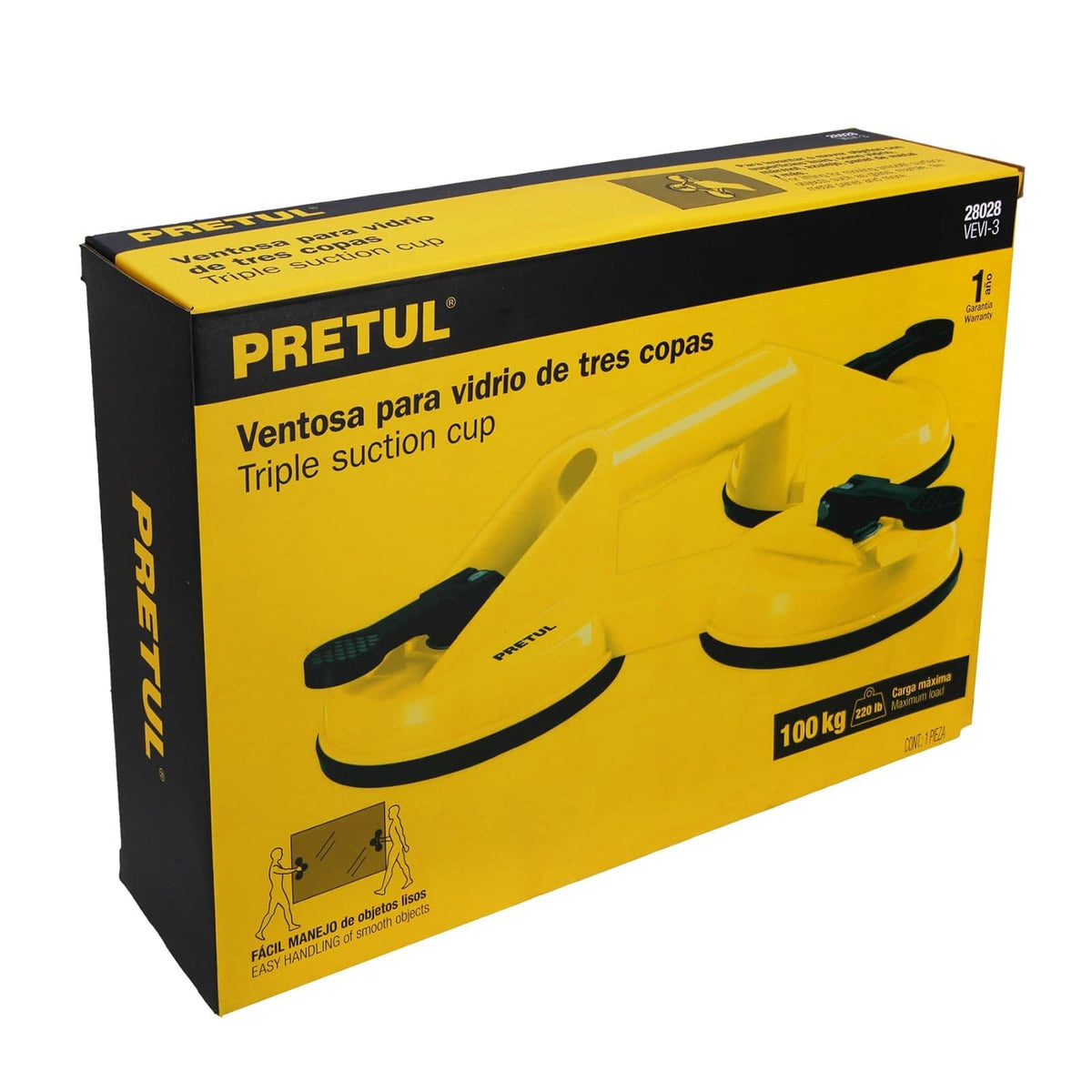 Pretul VEVI-3, Ventosa para vidrio, 3 copas