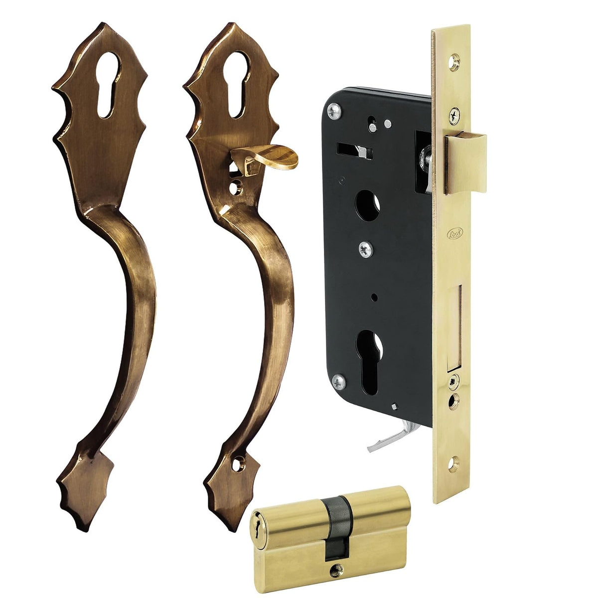 Lock LH119LA Juego de Jaladoras para Classic, Latón Antiguo
