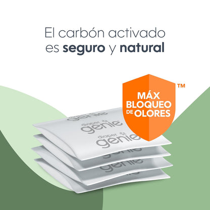 Filtros de Carbón Diaper Genie| Paquete de 4 | Compatible con los botes Diaper Genie Complete y Platinum