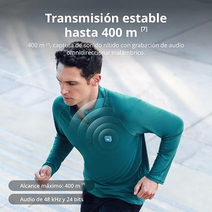 DJI Mic Mini 2 (1 TX + 1 RX estándar), micrófono lavalier inalámbrico | Para iPhone 17/16/15 y Android/cámara/tableta/PC, ultraligero, batería de 11.5 h, cancelación de ruido, vlogs y streaming
