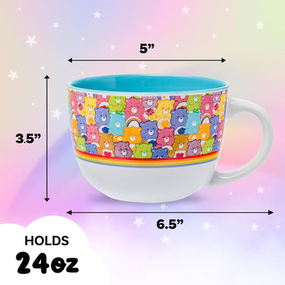 Silver Buffalo Care Bears - Taza de sopa de cerámica, 24 onzas
