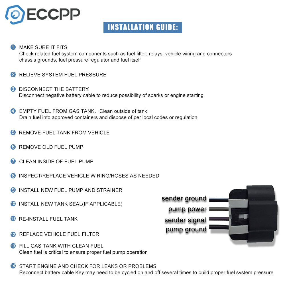 ECCPP 110811 Módulo de Bomba de Combustible con Unidad de Envío para Chrysler 300 y Dodge Challenger 2005-2014
