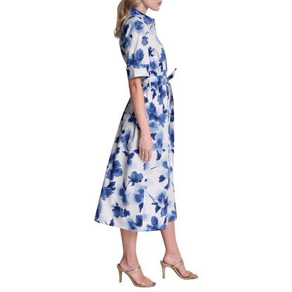 DKNY - Camisa de Manga Corta de algodón con Cuello de popelín para Mujer