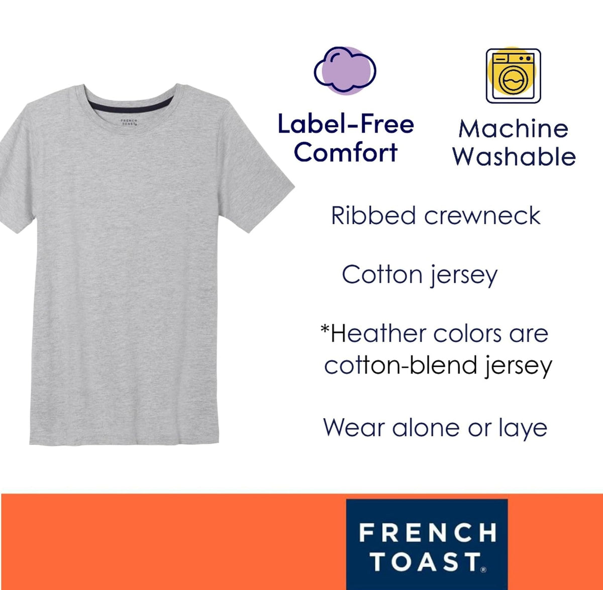 French Toast Short Sleeve Crewneck tee Camiseta para Niños