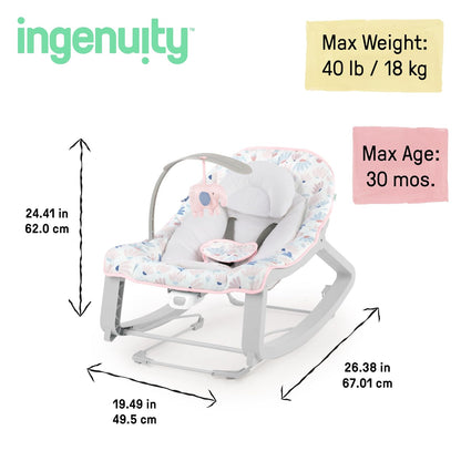 Ingenuity Silla Mecedora 3 en 1 Barra de Juegos para Bebés