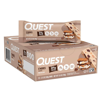 Quest Nutrition QuestBar Barra de Proteína Caja con 12 Piezas - S'mores