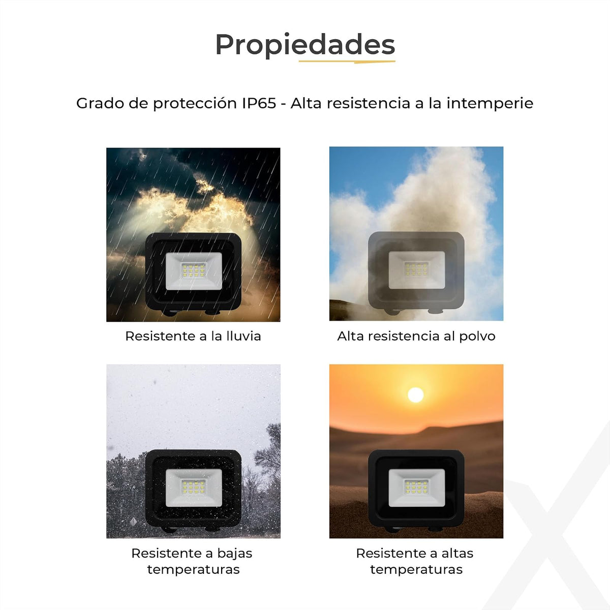 ILLUX Reflector LED Exterior 10W, Luz Fría 6500K, Impermeable IP65, Sobreponer en Piso, Negro, Iluminación para Fachadas y Jardines RL-3610.N65