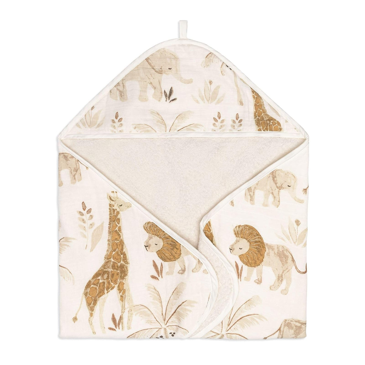 Crane - Toalla con Capucha para bebé, 100% algodón y Tela de Rizo con Capucha para niños y niñas, Animal Safari, 30 Pulgadas de Ancho x 30 Pulgadas de Alto, Toalla de Playa con Capucha, Toalla de