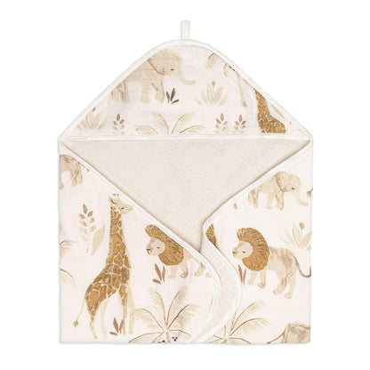Crane - Toalla con Capucha para bebé, 100% algodón y Tela de Rizo con Capucha para niños y niñas, Animal Safari, 30 Pulgadas de Ancho x 30 Pulgadas de Alto, Toalla de Playa con Capucha, Toalla de