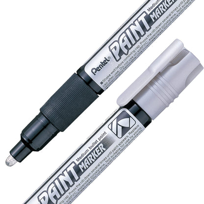 Marcador Permanente Uso Industrial Pentel Plata/12 Piezas-MMP20-Z