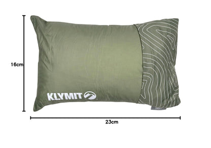 Klymit Drift - Almohada de Camping, Funda Reversible para Viajes y Dormir, Espuma viscoelástica triturada, Comodidad con Carcasa Duradera