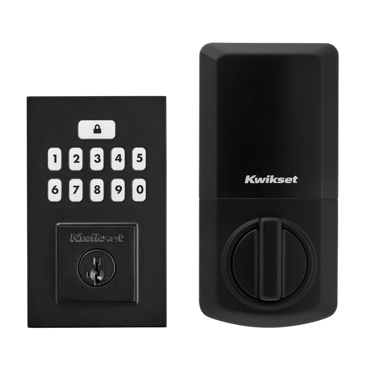 Kwikset SmartCode 260 - Cerradura de puerta con bloqueo automático, códigos de usuario personalizados, seguridad avanzada en negro mate contemporáneo