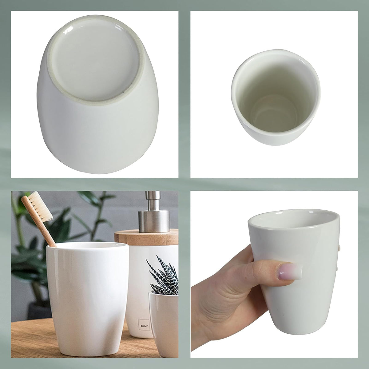 Kela Natura 18588 Toothbrush Beaker Ceramic White