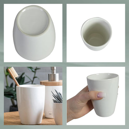 Kela Natura 18588 Toothbrush Beaker Ceramic White