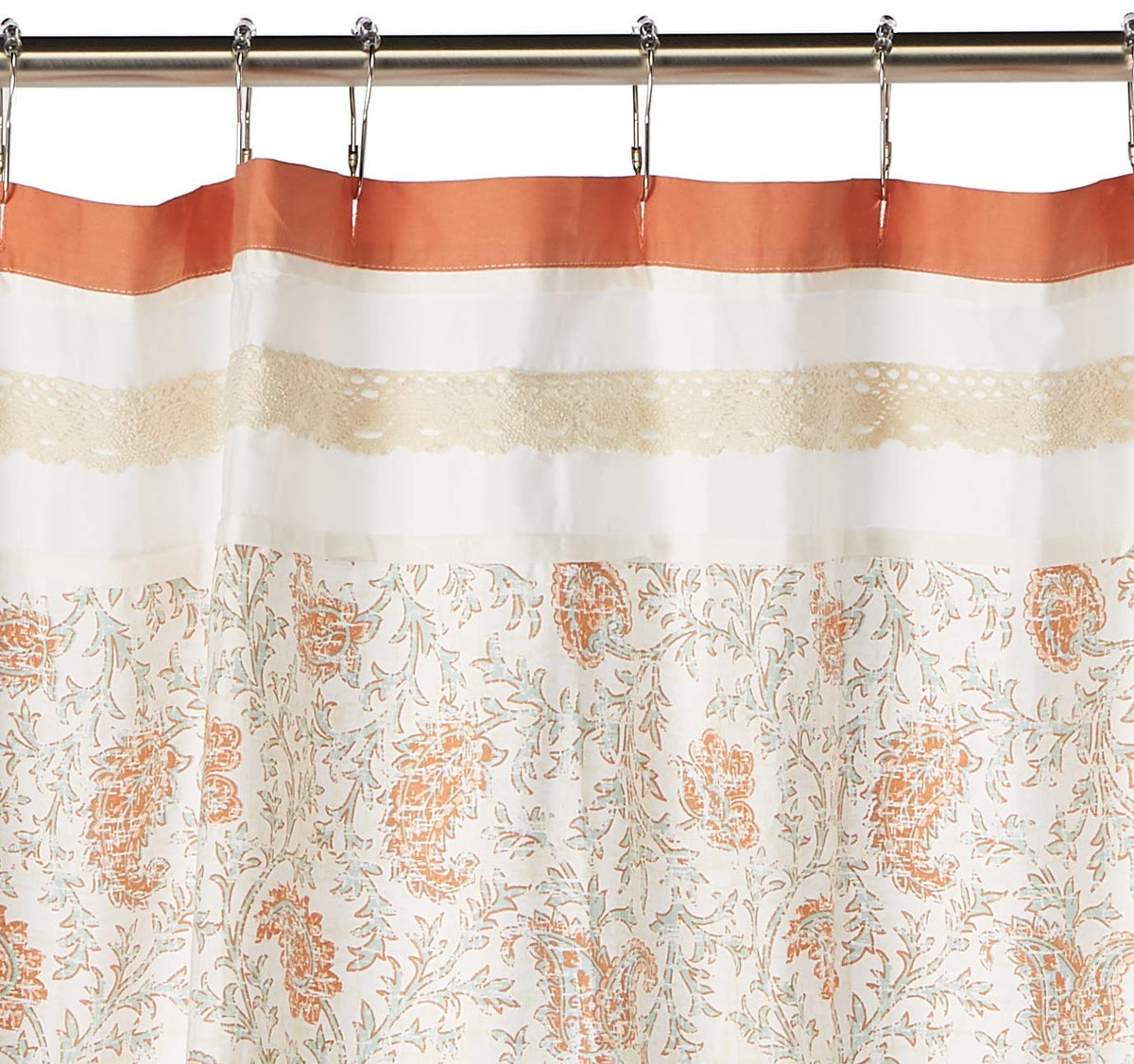 Madison Park Dawn Cortina de Ducha, 72 x 72 cm, Color Coral