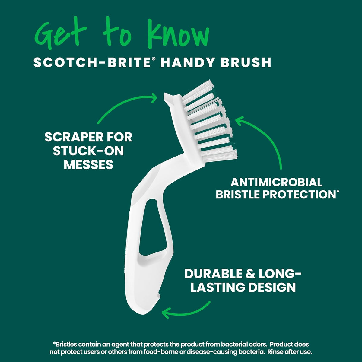 Scotch-Brite Little Handy Scrubber, Small and Versatile Cleaning Tool with Long Lasting Bristles, 6-Scrubbers Total