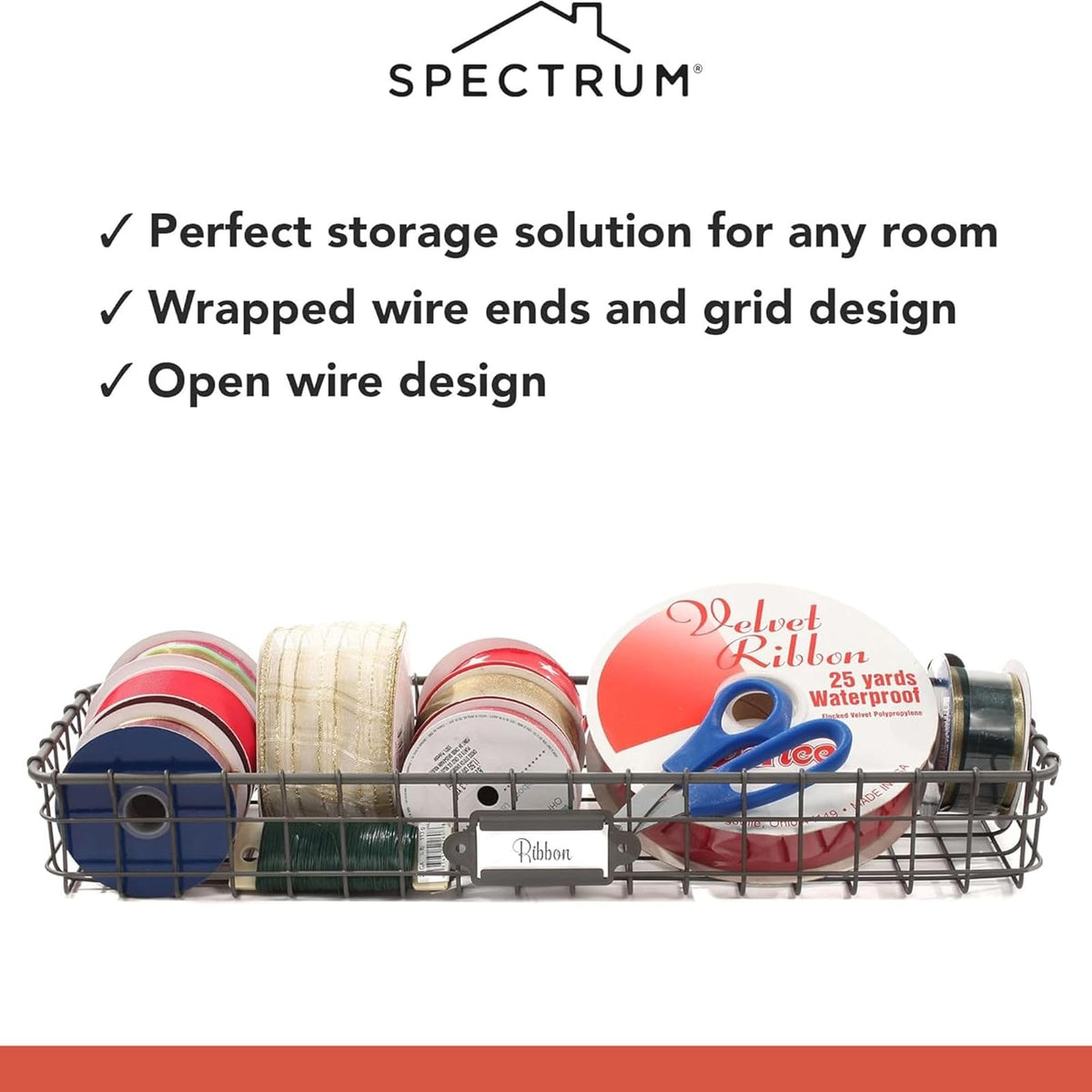 Spectrum Diversified Vintage Wall Mount Storage Tray/Basket, Industrial Gray