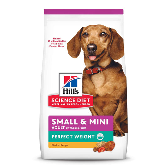 Hill's Science Diet Small Mini Perfect Weight Perro Adulto Pollo 5.7Kg | Croquetas Hill's para perro, pollo real, razas pequeñas, control de peso, músculos magros, fibras naturales de saciedad