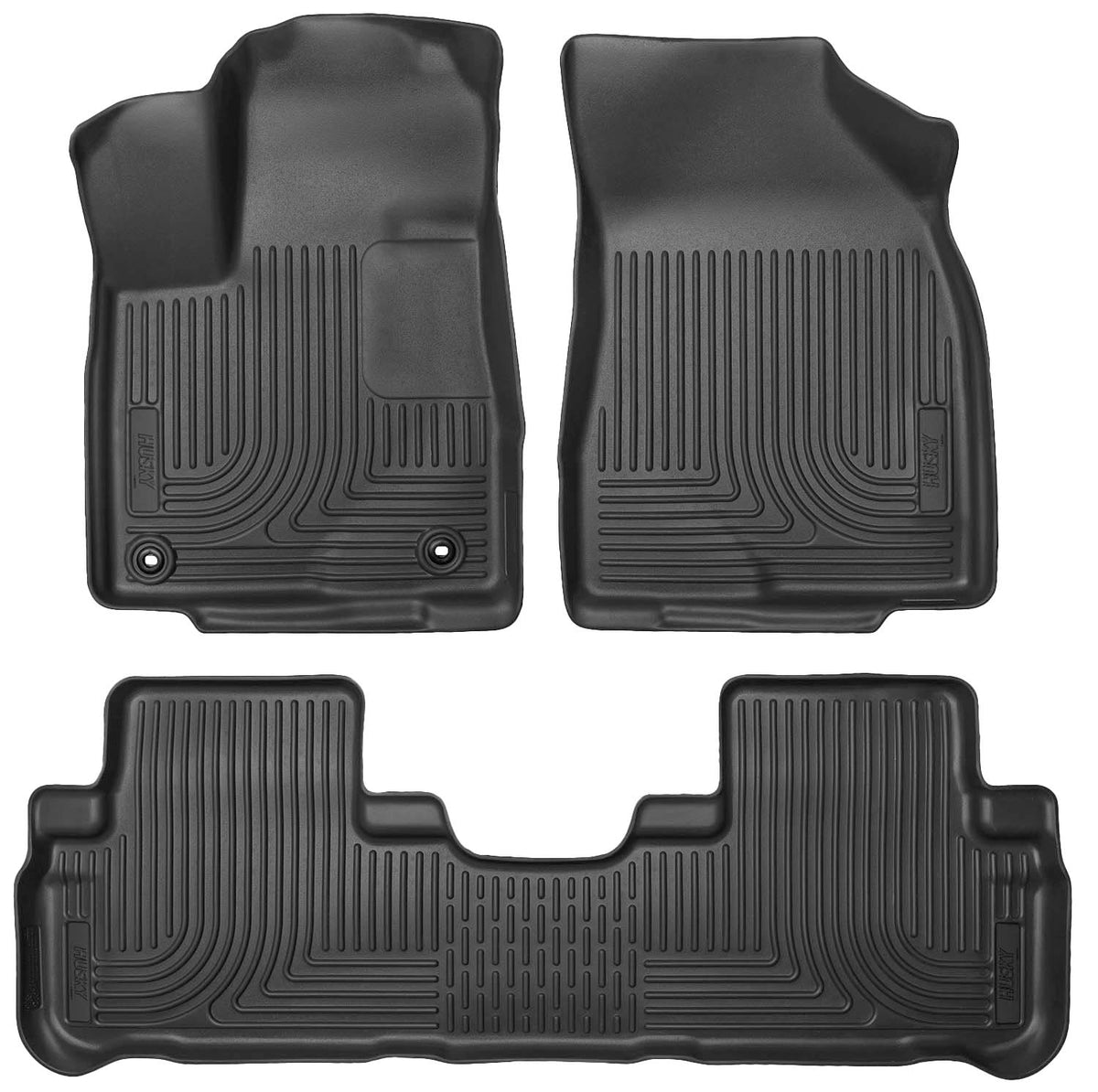 Husky Liners Weatherbeater - Alfombrillas para Toyota Highlander 2014-2019 (no híbrido) | Frente y 2ª Fila, 3 Piezas Negras - 99601