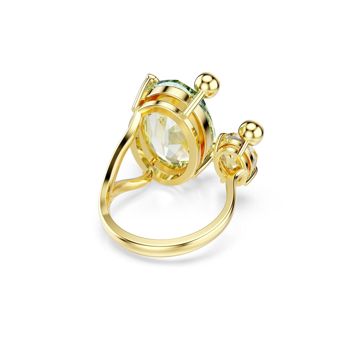 Anillo abierto Swarovski Gema, mixtos, multicolor, baño dorado