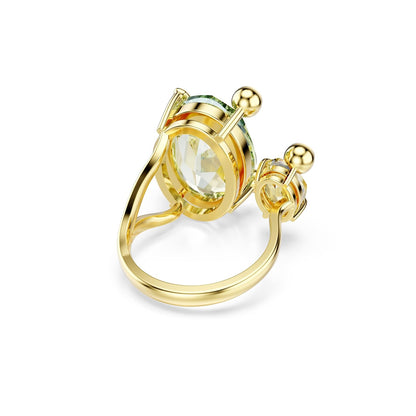 Anillo abierto Swarovski Gema, mixtos, multicolor, baño dorado