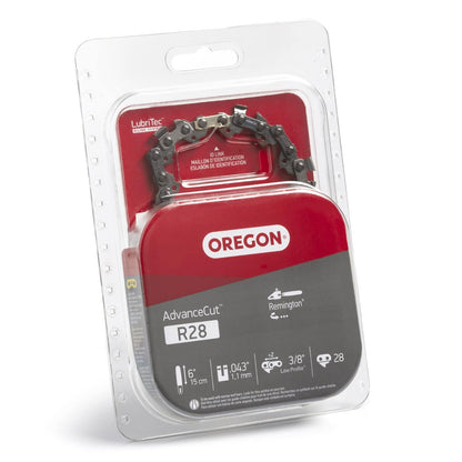 Oregon R28 AdvanceCut Cadena de Reemplazo 15 cm | 28 eslabones, paso 3/8", calibre 0.43", micro cincel, bajo retroceso
