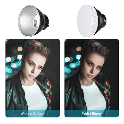 NEEWER Reflector Estándar 7 Pulgadas/18 Centímetros Difusor Suave con Rejilla en Forma Panal 20/40/60 Grados para Luz Estroboscópica Flash de Estudio de Bowens Montura Monoluz