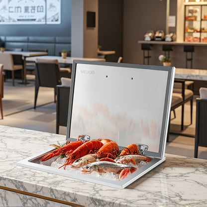 VEVOR - Cofre de hielo caída, enfriador de acero inoxidable, cubeta de hielo comercial con tapa para cocina al aire última intervensión, bar de patio, juego de tubos de drenaje incluidos, contenedores