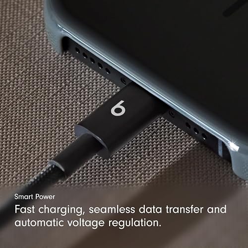 Beats Paquete de dos cables trenzados de USB-C a USB-C, carga rápida, diseño resistente que no se enreda, cargador compatible para dispositivos Apple y Android con USB-C (1.5 m) — Negro eléctrico