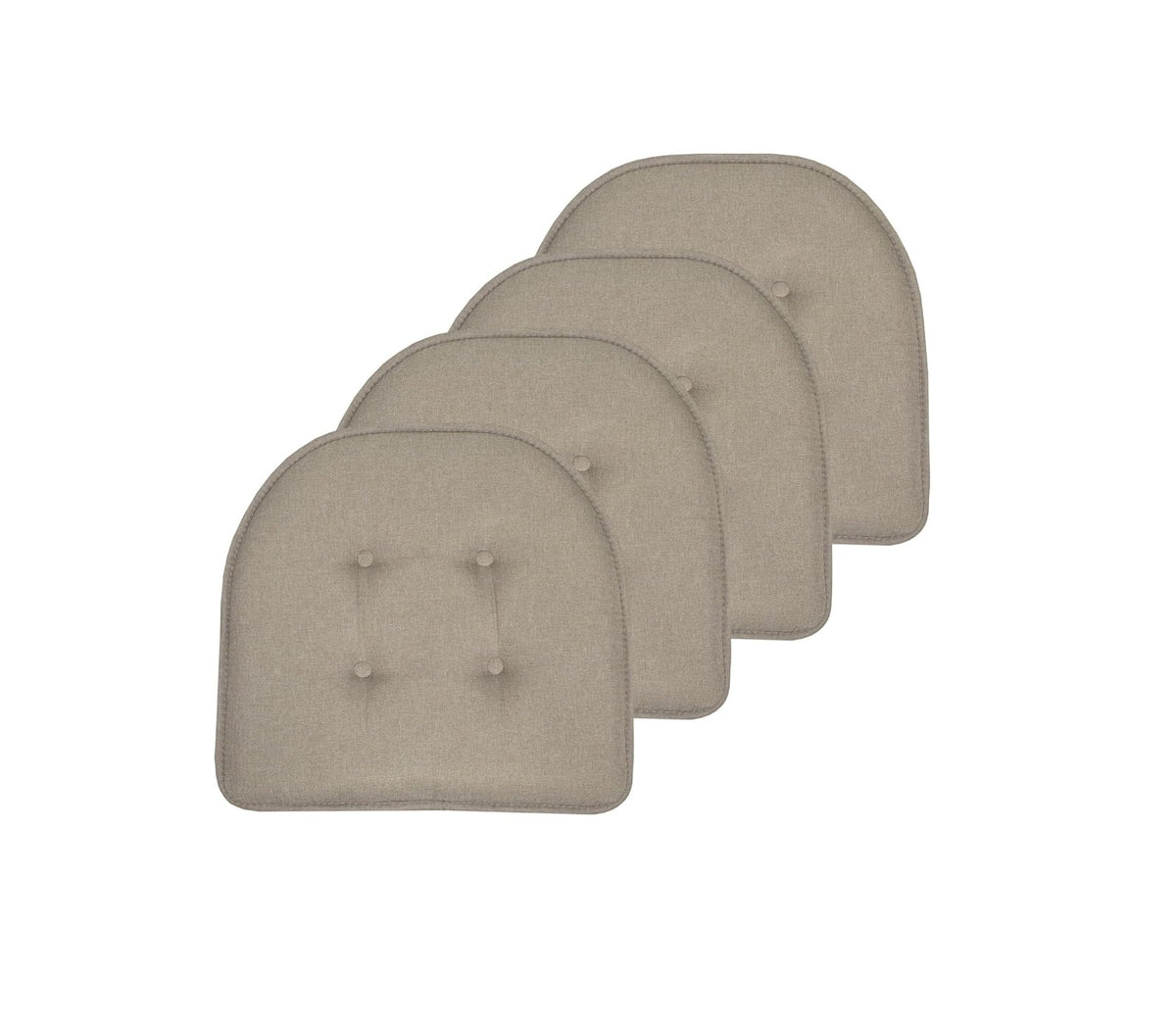 Sweet Home Collection Cojín de Espuma Viscoelástica para Silla - Caqui Gris - 4 Unidad (Paquete de 1)