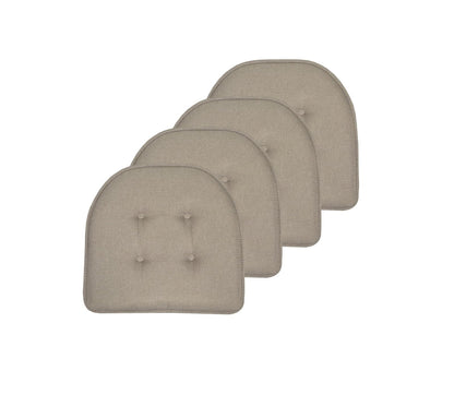 Sweet Home Collection Cojín de Espuma Viscoelástica para Silla - Caqui Gris - 4 Unidad (Paquete de 1)