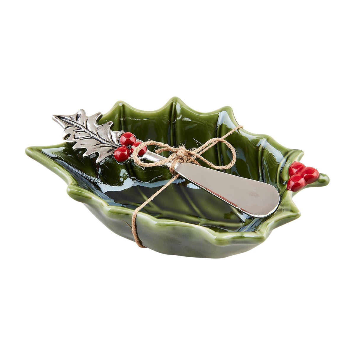 Mud Pie Holly Tidbit - Juego de cuencos de 2 1/2 pulgadas x 5 3/4 pulgadas | esparcidor de 5 1/2 pulgadas