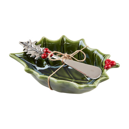 Mud Pie Holly Tidbit - Juego de cuencos de 2 1/2 pulgadas x 5 3/4 pulgadas | esparcidor de 5 1/2 pulgadas