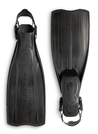 Cressi Aletas de Buceo Ligeras y equilibradas para Adultos con tacón Abierto, Pro Light: Fabricadas en Italia - S - M | US Man 6.5 - 8 | US Lady 7.5 - 9 | EU 38 - 41 - Negro -