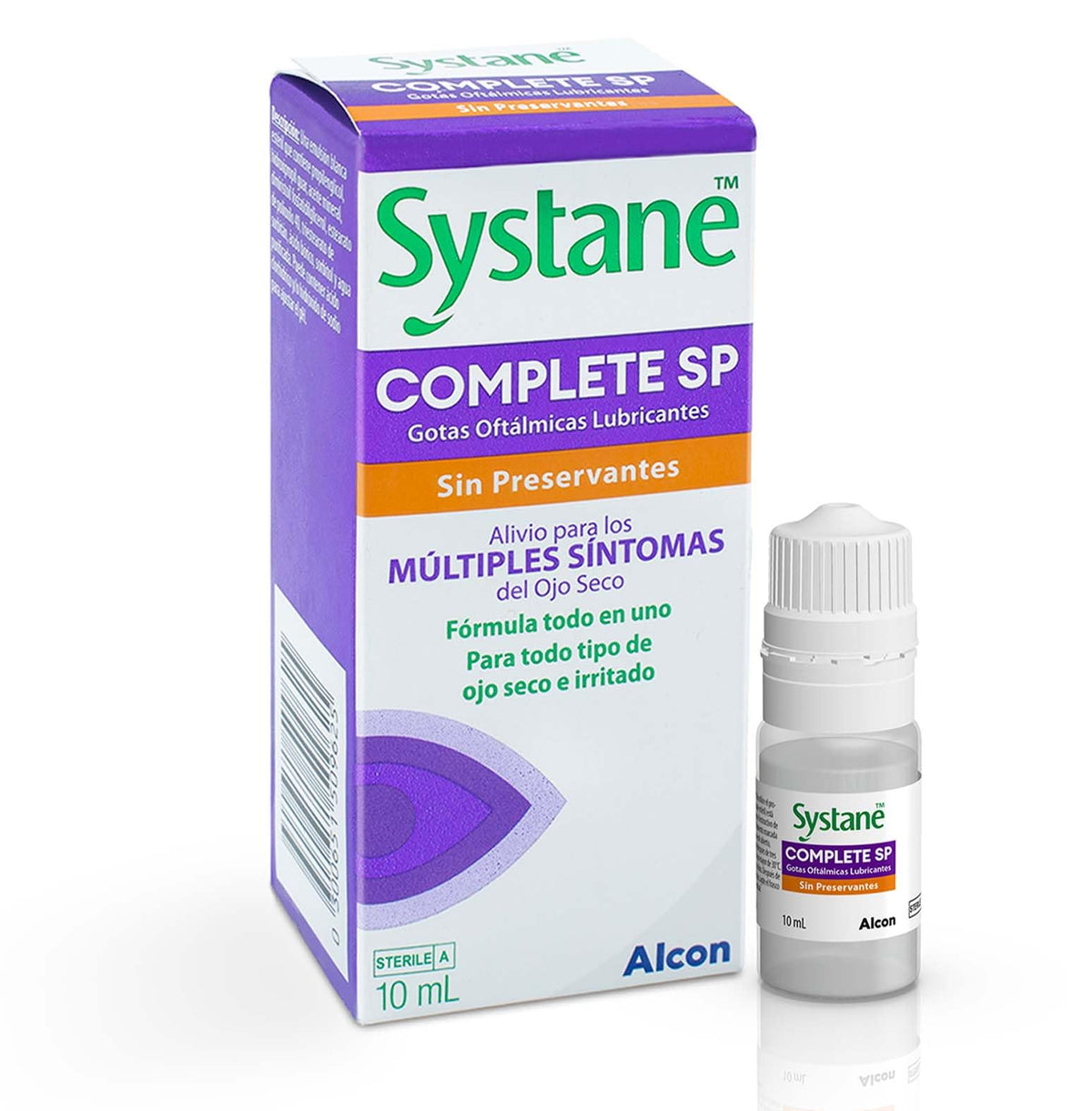 Systane Complete SP Gotas Oculares Sin Conservantes para Ojo Seco, Lubricación Avanzada y Alivio Prolongado, Ojos Sensibles, 10 ml