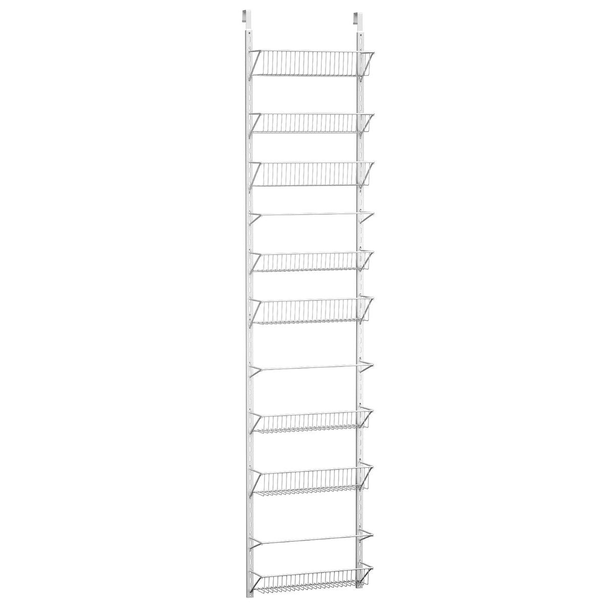 Home-Complete - Organizador de pared colgante para clóset, baño o cocina, organización y almacenamiento - Estantes de despensa de metal (blanco)