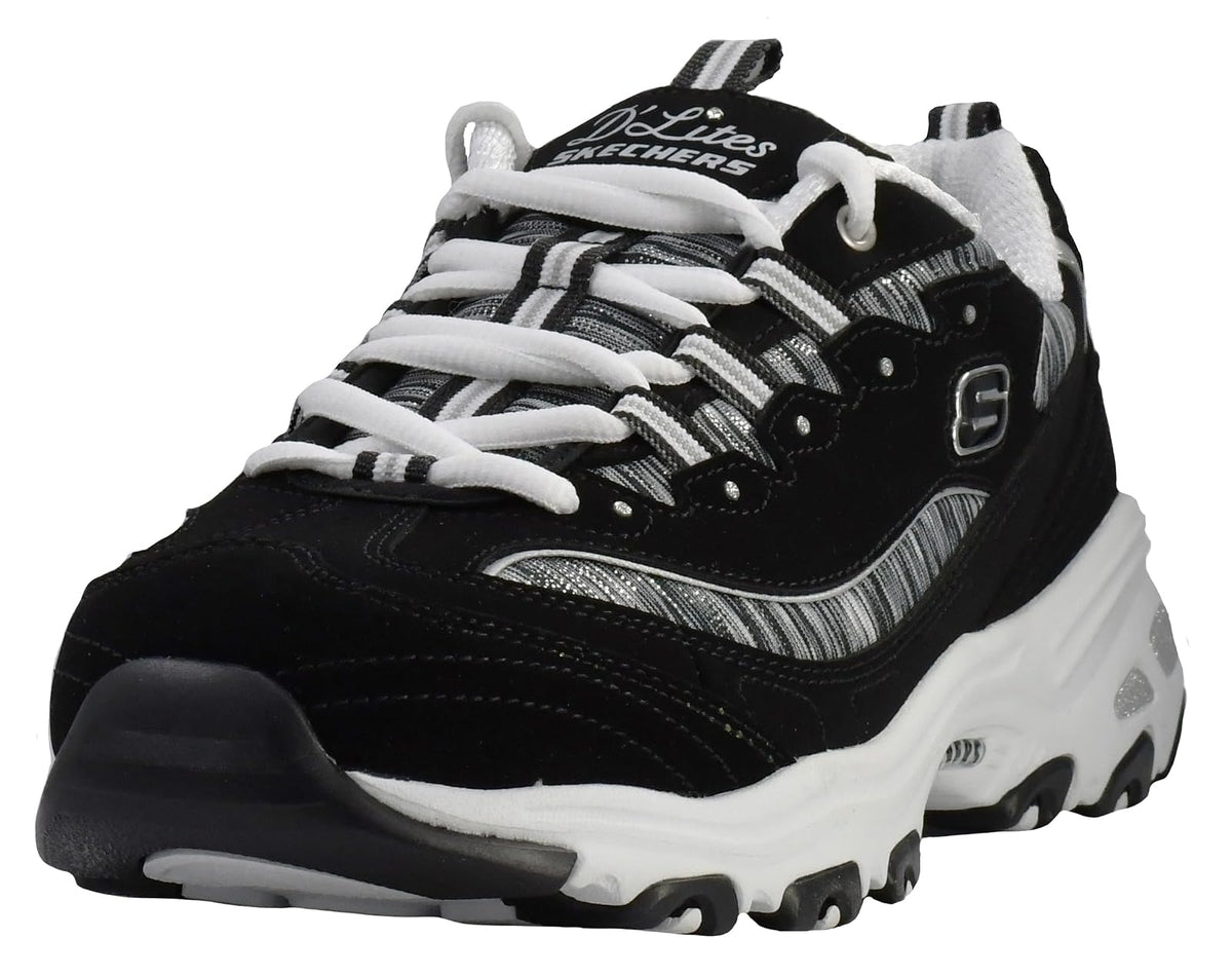 Skechers - Tenis de Noche para Mujer con Manos Libres, Summits - 22.5 cm - Negro - Blanco