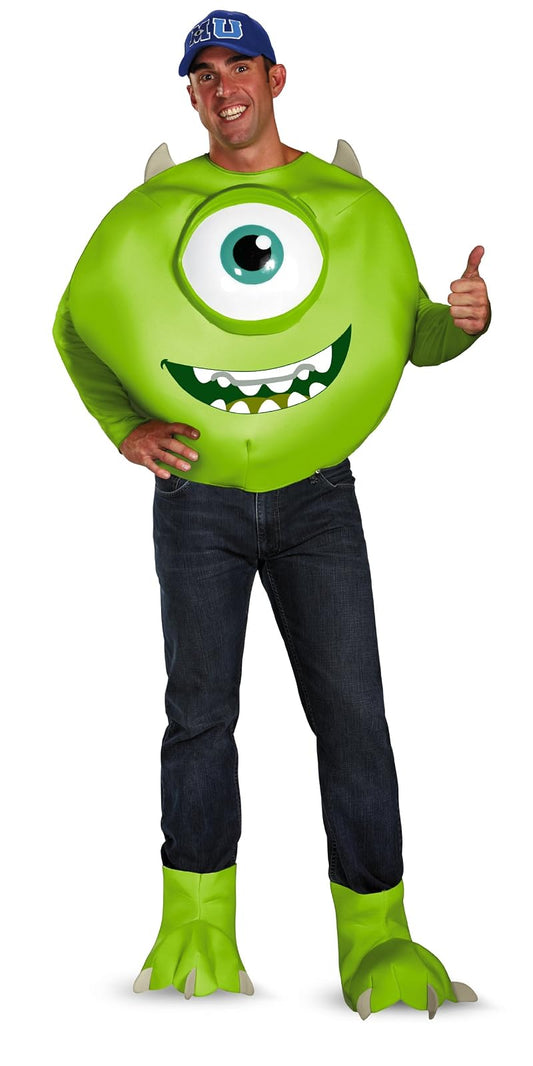 Disguise Men's Disney Pixar Monsters University Mike Deluxe Costume, Green/White/Blue, X-Large/42-46