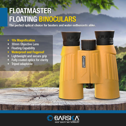 BARSKA Floatmaster - Binocular Flotante Impermeable de 10 x 30 Pulgadas