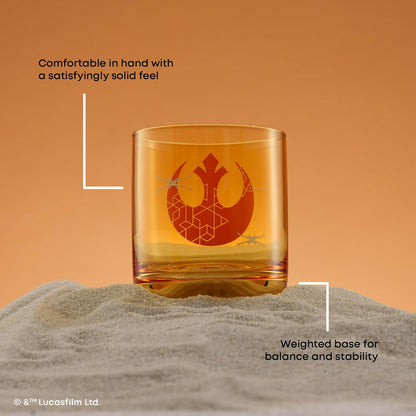JoyJolt Star Wars Galactic Icons Juego de 4 vasos cortos para beber de 10 onzas, juego de vasos de vidrio de 10 onzas, juego de vasos de cocina, cristalería coleccionable de colores, regalos de Star