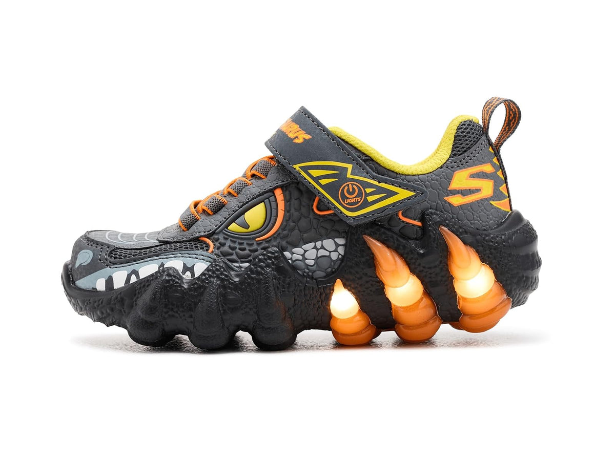 Skechers Skech-o-Saurus Lights 2.0 para niño | Casual, iluminado, luces S, cierre adaptativo, tema de dinosaurio
