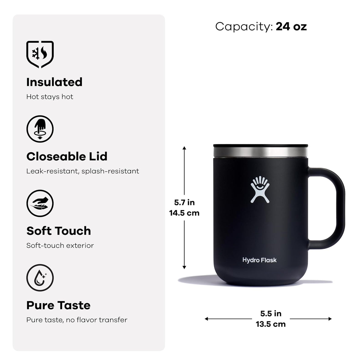 Hydro Flask - Taza de Avena (24 oz), Color café