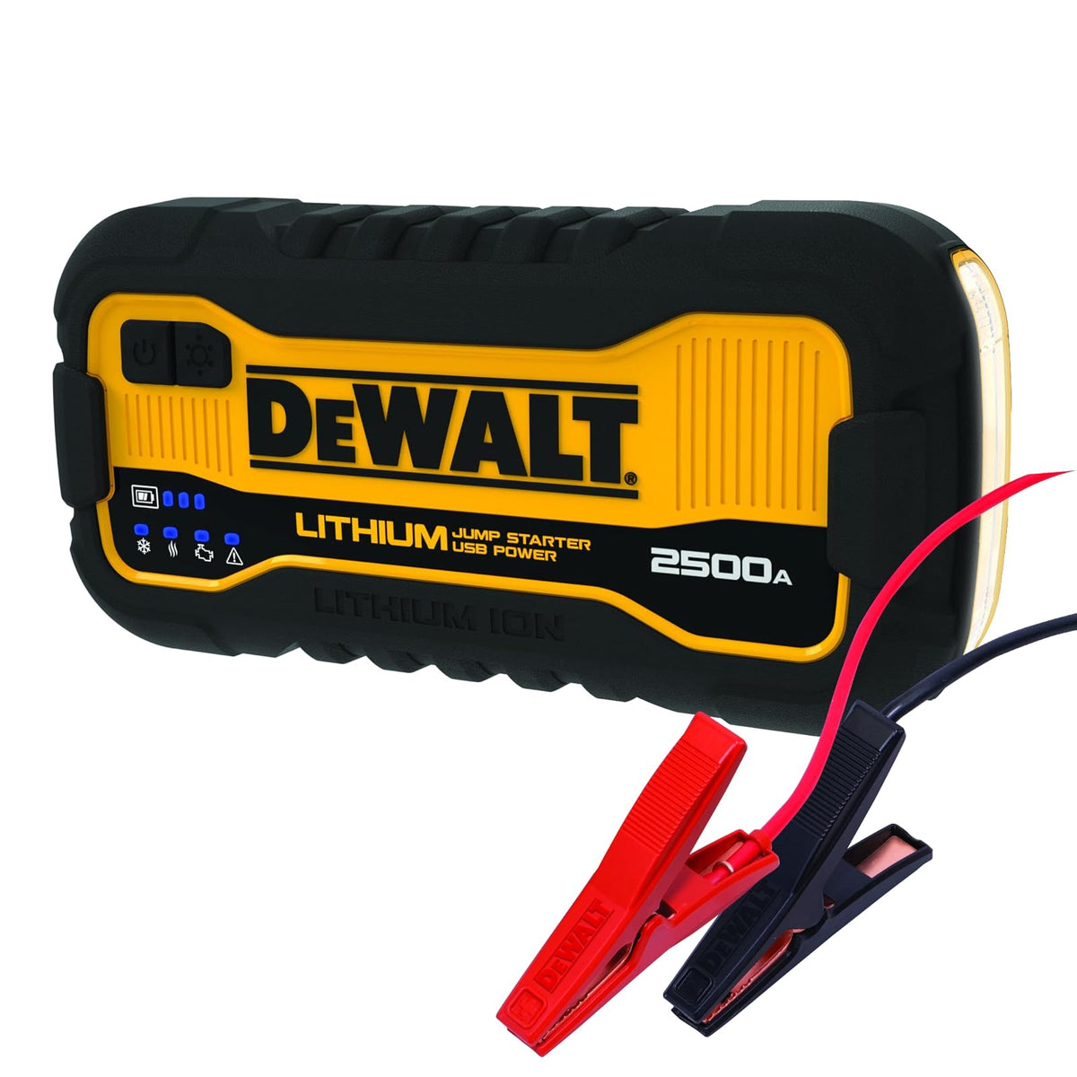 DEWALT DXAELJ25C - Arrancador de Salto (2500 amperios) | Batería de litio, banco de energía USB, estuche de transporte