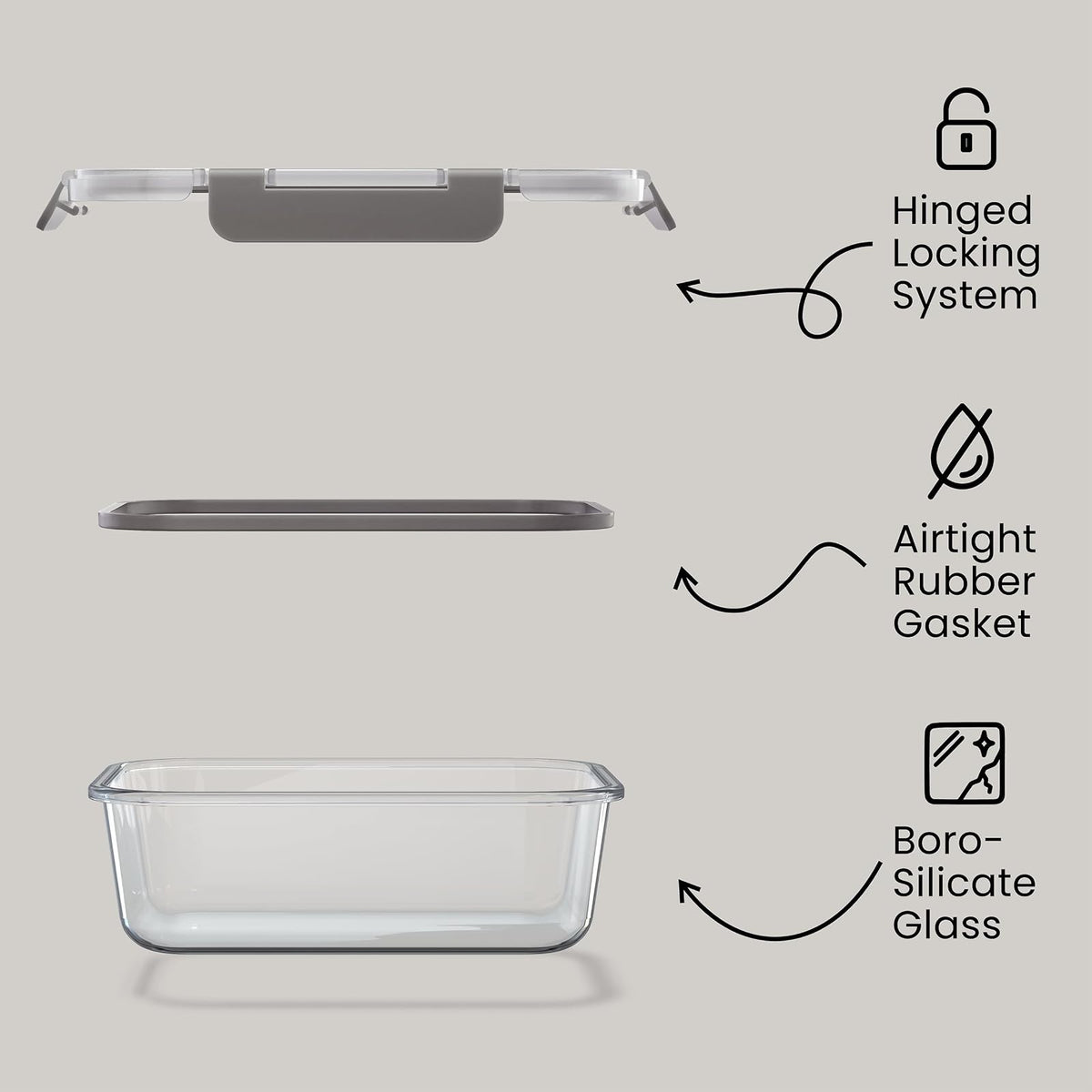 Recipientes de vidrio de borosilicato rosa para almacenamiento de alimentos con tapas, 16 piezas, de grado alimenticio, sin BPA, apilables para almuerzo y sobras de vidrio, aptos para microondas