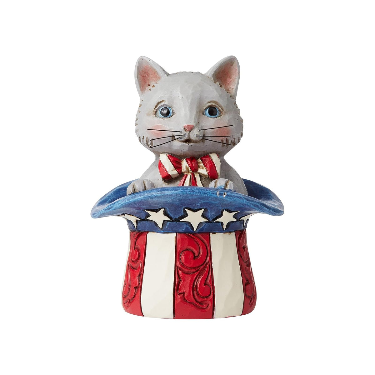 Enesco Jim Shore Heartwood Creek Patriotic Kitten in Top Hat Figura en Miniatura, 3.5 Pulgadas, Multicolor