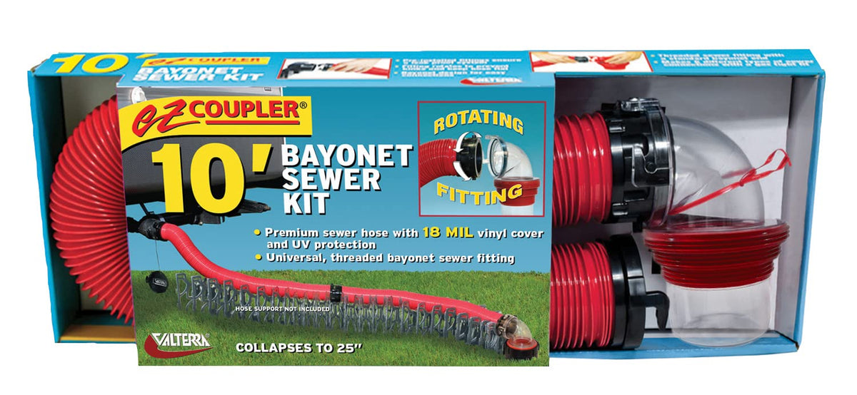 Valterra D04-0114 EZ Coupler Bayonet Sewer Hose Kit - 10'